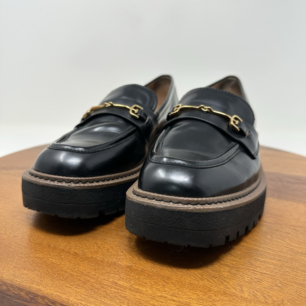 Sam Edelman Laurs Platform‎ Lug Sole Loafers Size 8.5 Black Preppy Punk - Picture 9 of 16